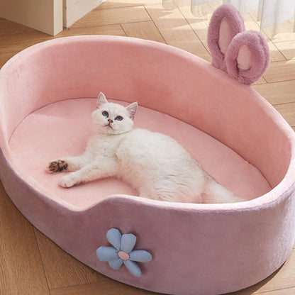 Detachable and Washable Pet Bed - Soft, Comfortable Sleeping Solution for Dogs and Cats, Suitable for All Seasons