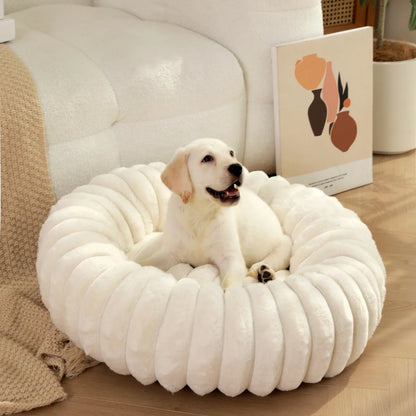 Large Round Pet Bed for Dogs and Cats, All-Season Washable Sofa Bed with Winter Warmth