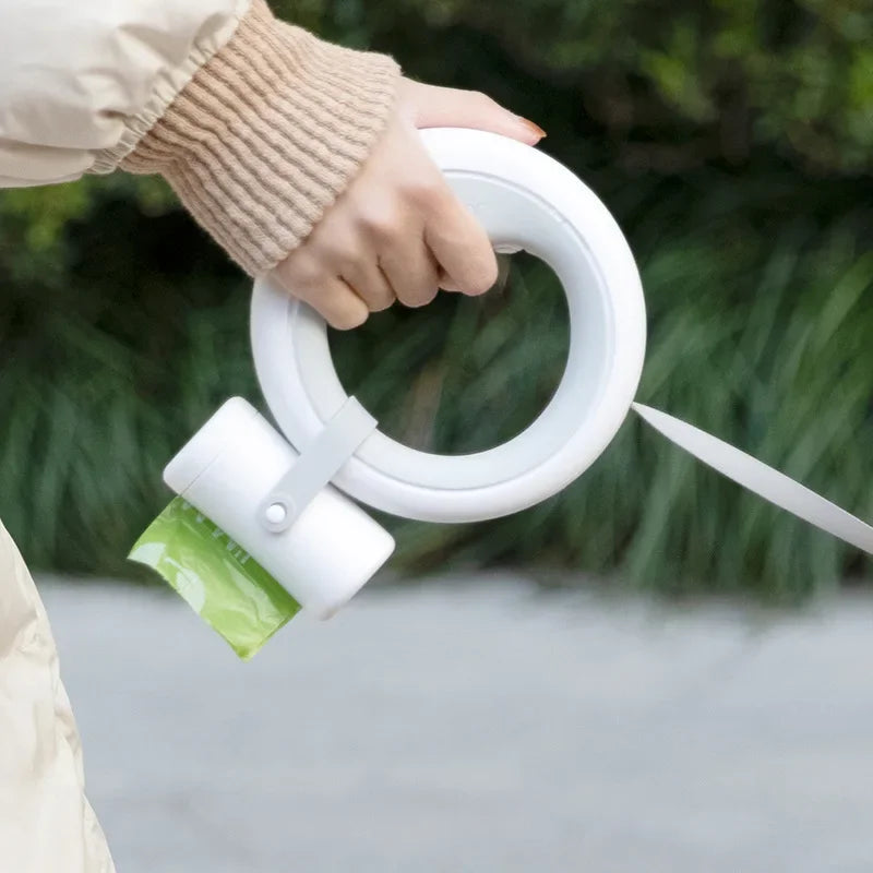 Pet Leash Accessory: Poop Bag Dispenser with Extension Belt for Two Replaceable Bags for Convenient Pet Walking - Moestar