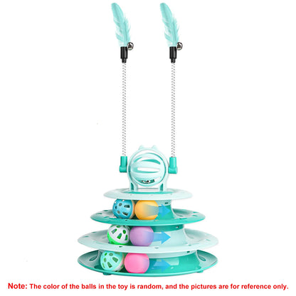 Indoor Cat Interactive Puzzle Toy with Ball Turntable and Sound Features