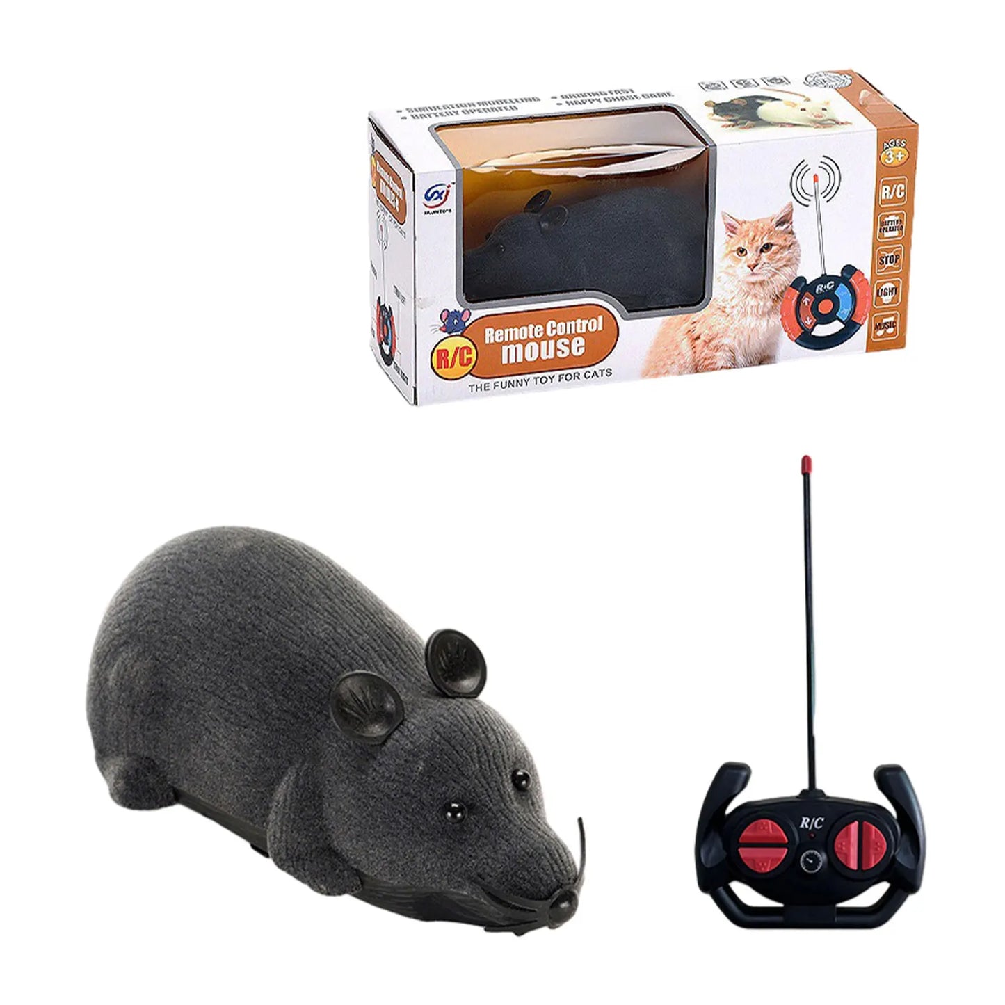 Interactive Remote Control Cat Toy with Realistic Design - Convenient and Portable Electronic Play for Pets