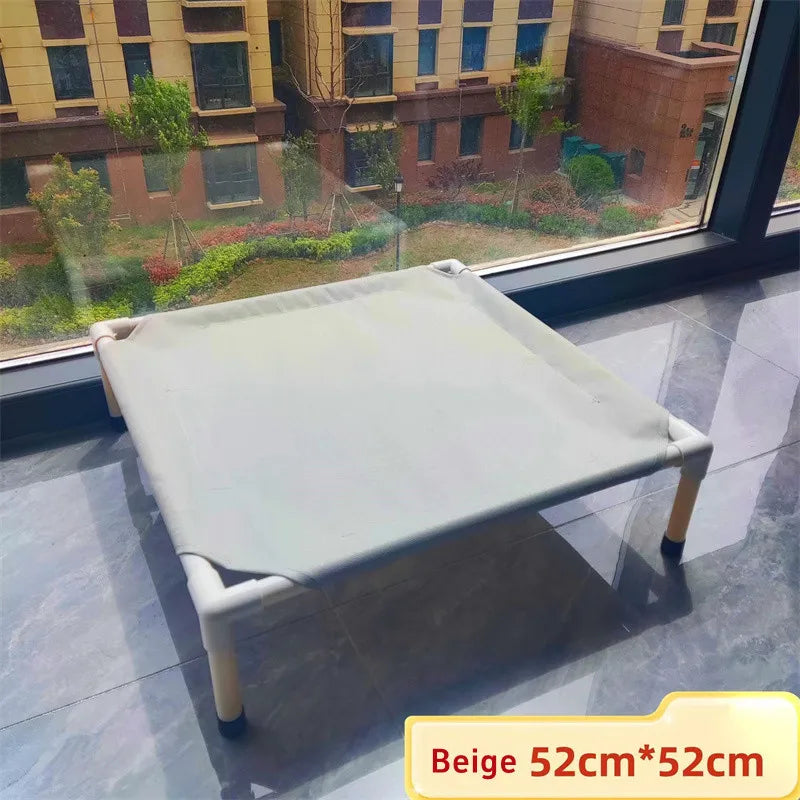 Elevated Portable Camping Bed for Dogs and Cats - Foldable, Removable, and Washable Pet Hammock