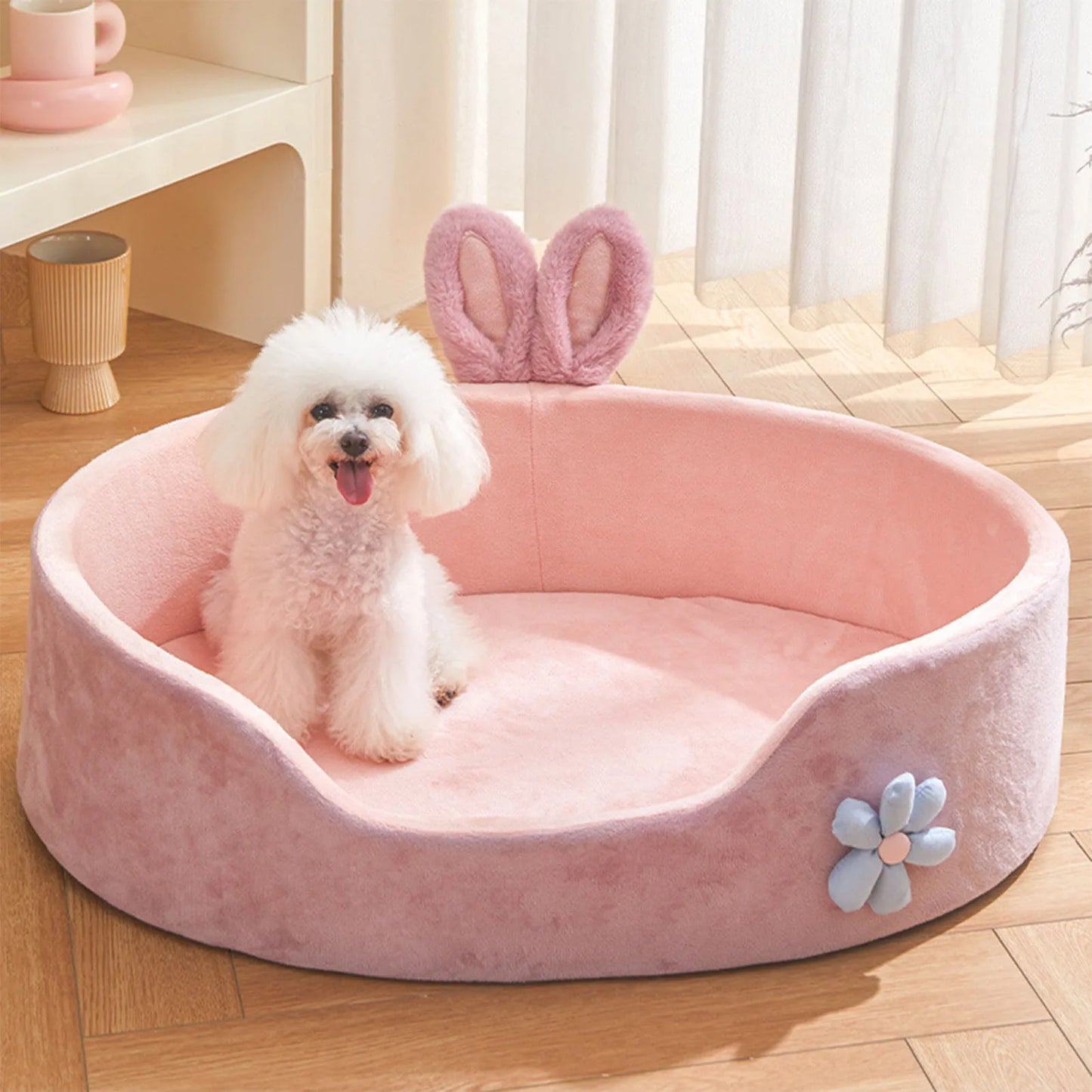 Detachable and Washable Pet Bed - Soft, Comfortable Sleeping Solution for Dogs and Cats, Suitable for All Seasons