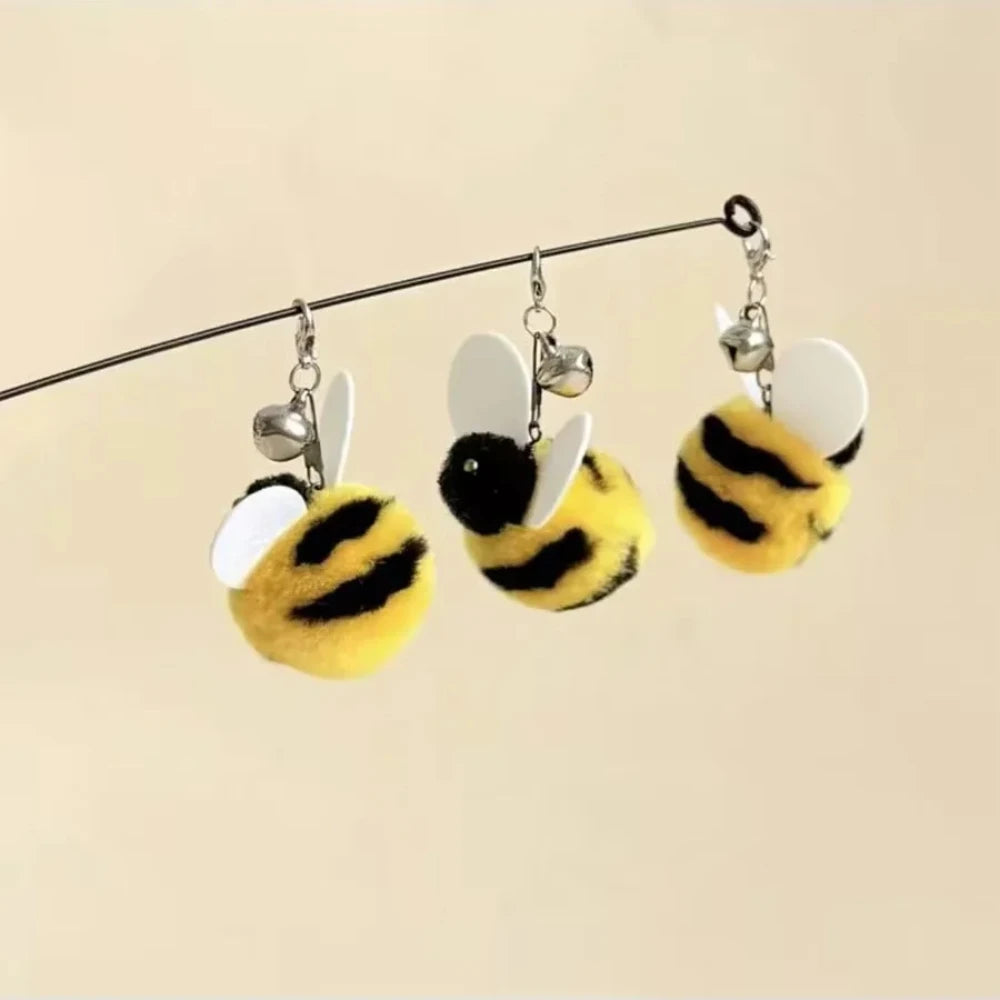 Interactive Cat Toys - Cute Simulation Bee Teasing Sticks for Engaging Play and Boredom Relief