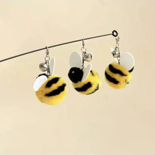 Interactive Cat Toys - Cute Simulation Bee Teasing Sticks for Engaging Play and Boredom Relief