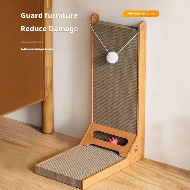 Wooden Cat Scratching Post and Board - Durable, Scratch-Resistant Furniture for Claw Training and Play