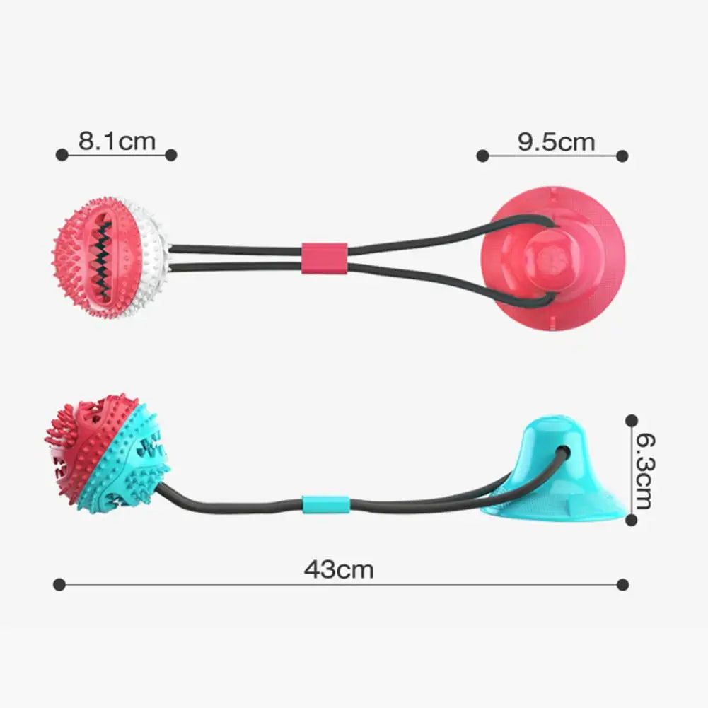 Interactive Dog Chew Toys for Aggressive Chewers - Suction Cup Teething Rope and Puzzle Treat Dispensing Ball