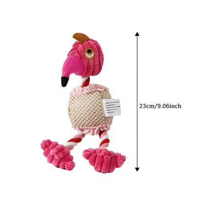 Interactive Plush Dog Toys - Bird Shaped Squeaky Chew Ropes for Small and Large Pets