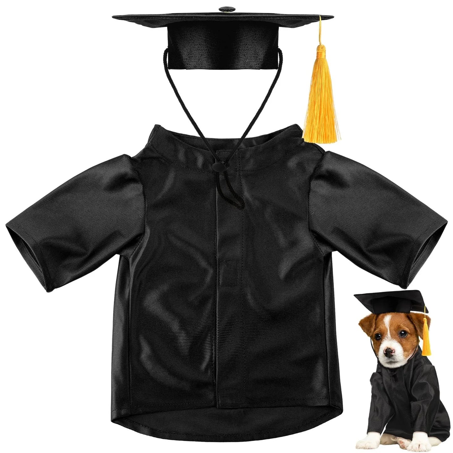 Pet Graduation Costume Set with Adjustable Hat and Tassel for Cats and Dogs