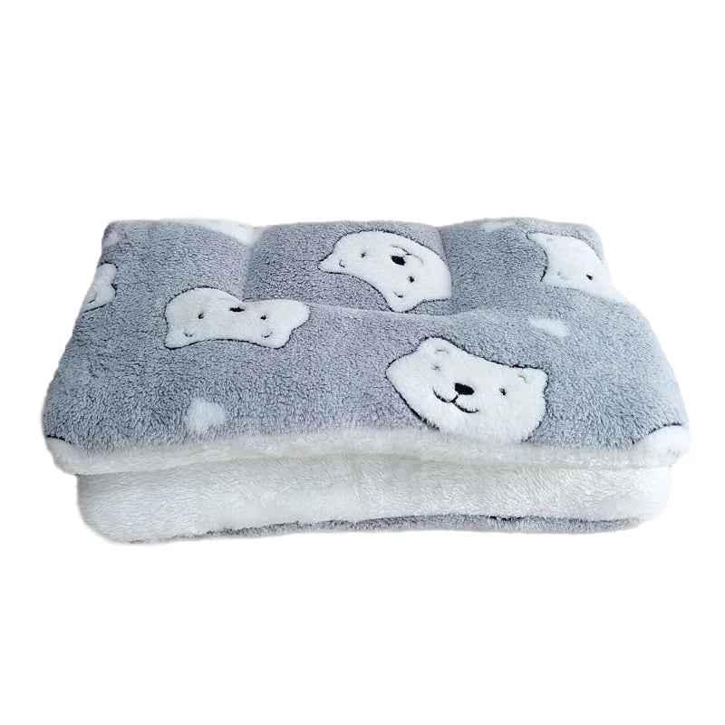 Thickened Fleece Dog and Cat Bed Mat - Washable Cushion Rug for Home Comfort