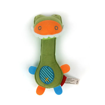 Premium Plush Squeaky Dog Toys for Small Pets - Cartoon Dinosaur, Deer, and Monkey Designs