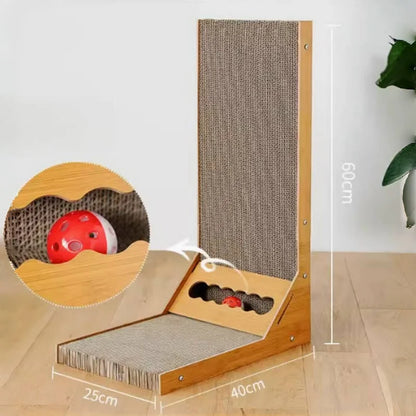 Wooden Cat Scratching Post and Board - Durable, Scratch-Resistant Furniture for Claw Training and Play