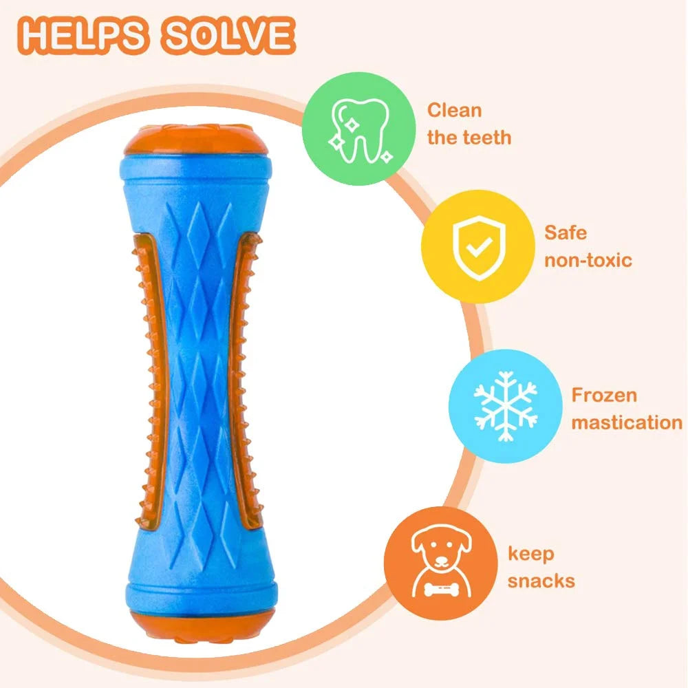 Durable Rubber Dog Chew Toys - Squeaky Interactive Training and Play Toy for Large Dogs with Teeth Cleaning Benefits