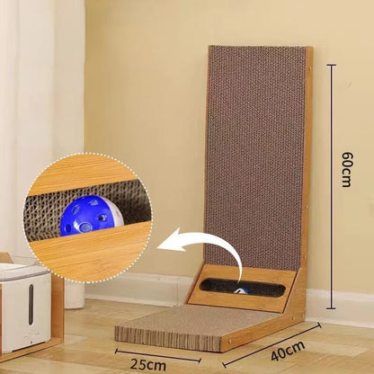 Detachable Wooden Cat Scratching Post - Stylish Scratcher for Claw Training and Furniture Protection