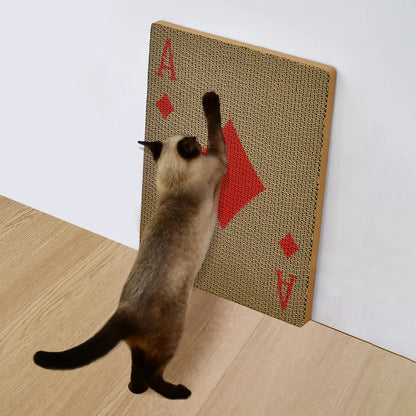 Premium Vertical Cat Scratching Post - Wall-Mounted Corrugated Cardboard Scratch Mat