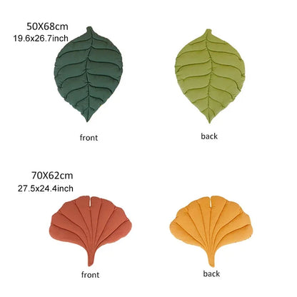 Soft Cotton Leaf-Shaped Cat and Dog Bed Mat - Double-Sided Washable Sleep Blanket for Pets