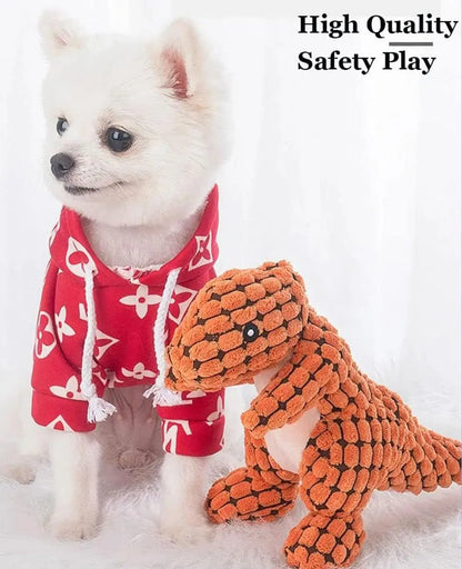 Durable Plush Dinosaur Dog Chew Toys for Small, Medium, and Large Dogs