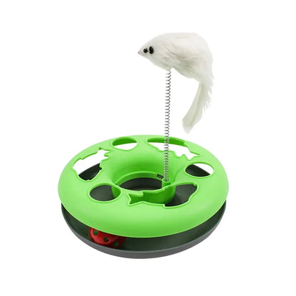 Interactive Cat Toy Roller Tracks with Catnip-Infused Spring Balls and Teaser Mouse - Ideal for Indoor Kittens