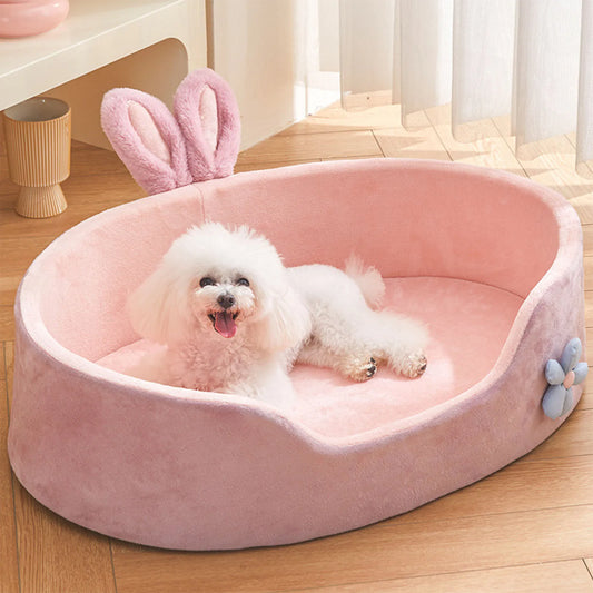 Detachable and Washable Pet Bed - Soft, Comfortable Sleeping Solution for Dogs and Cats, Suitable for All Seasons