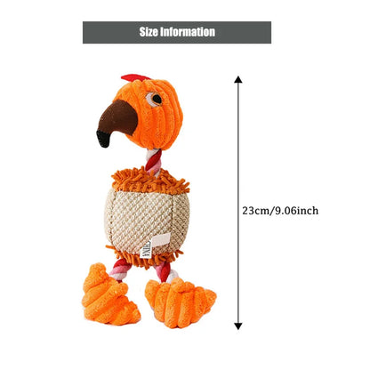 Interactive Plush Dog Toys - Bird Shaped Squeaky Chew Ropes for Small and Large Pets