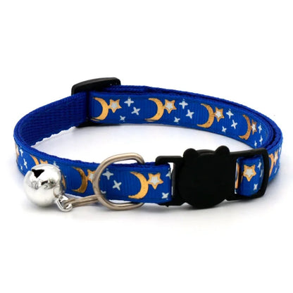 Adjustable Colorful Pet Collar with Bell and Cartoon Footprint Design for Dogs and Kittens