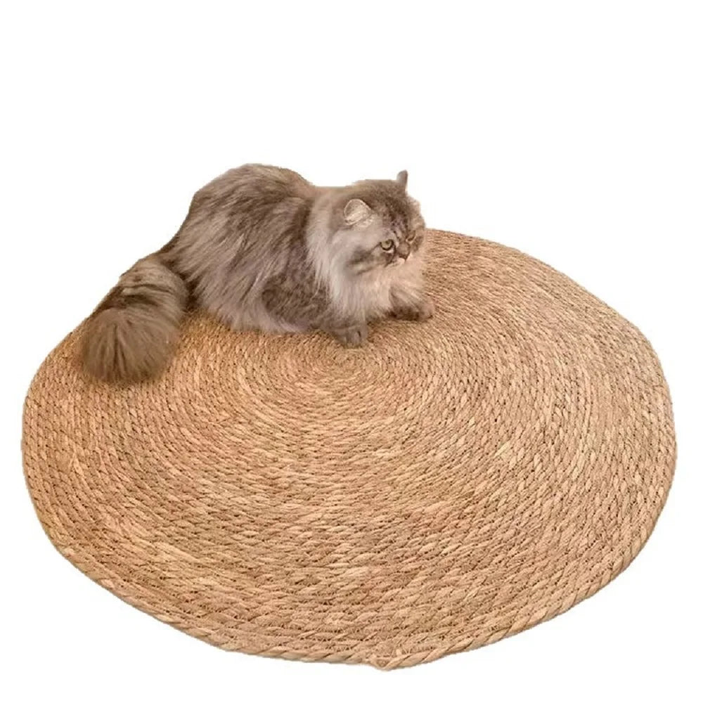 Rattan Cat Scratcher Mat - Nail Sharpening Board for Cats, Furniture Protector and Scratching Post