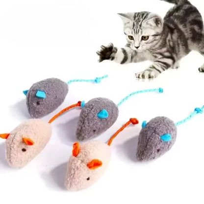 Interactive Plush Rat and Cat Toys Set (3/7 Pieces) - Durable Linen for Safe Indoor Play