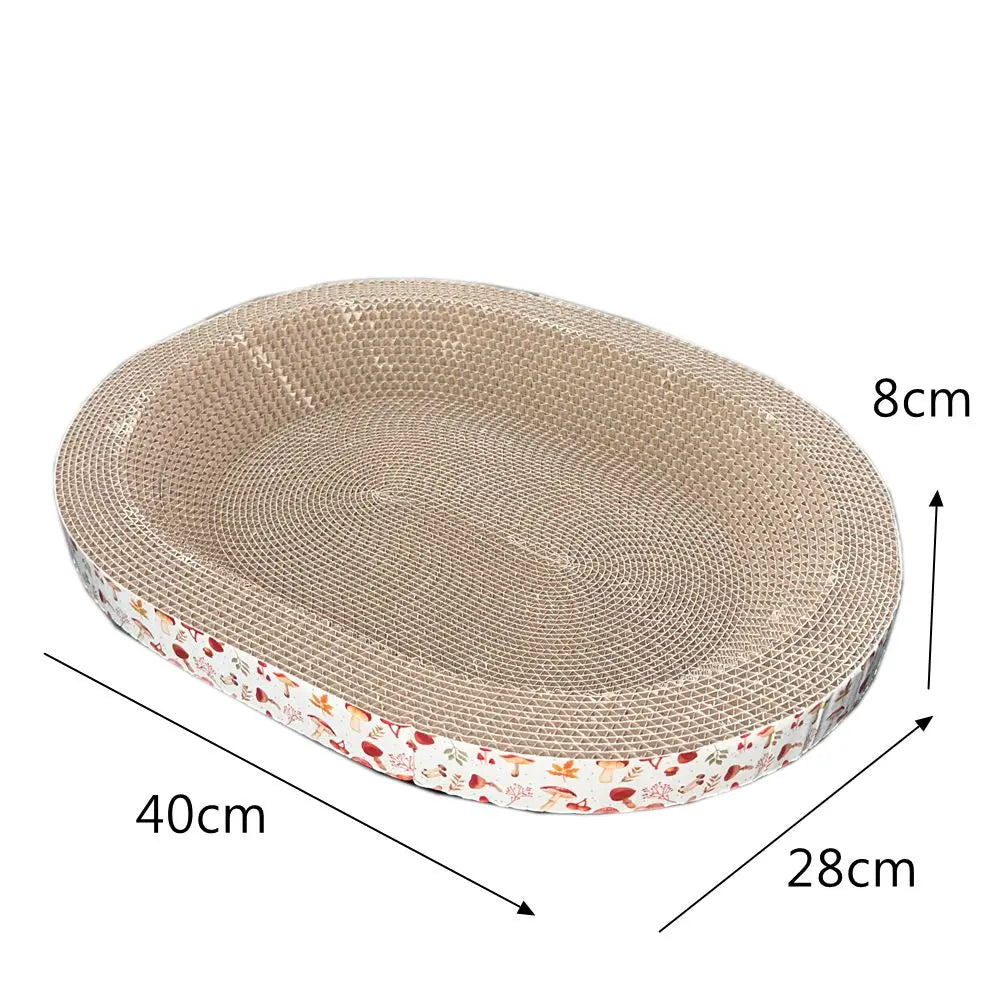 Cat Scratching Board for Furniture Protection - Oval Corrugated Paper Claw Grinding Toy and Cat Nest Accessories
