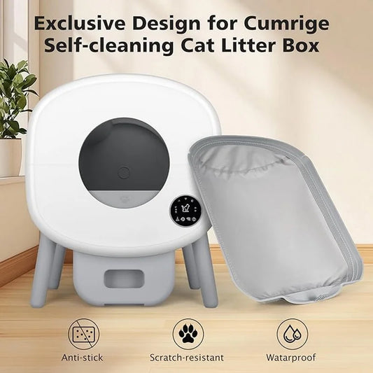 Automatic Cat Litter Box Accessories - Soft Fabric Mat for Feces Collection in Bottom Capsule Cat Toilets