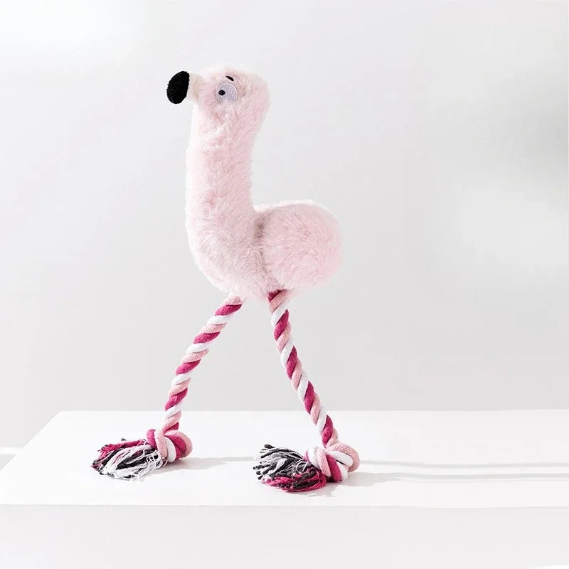 Interactive Plush Squeaky Dog Toys - Durable Tug of War and Bite-Resistant Outdoor Playthings for Pets