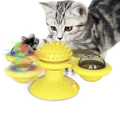 Interactive Windmill Cat Toy - Engaging Puzzle Game with Whirligig Turntable for Kittens and Dental Care Pet Supplies