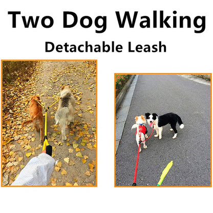 Dual Dog Leash System - Detachable Walking Chains for Two Dogs - Pet Accessories and Supplies