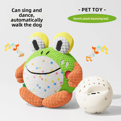 Electric Bouncing Dog Ball - Interactive Toy for Puppies, Dental Relief, and Sound Features