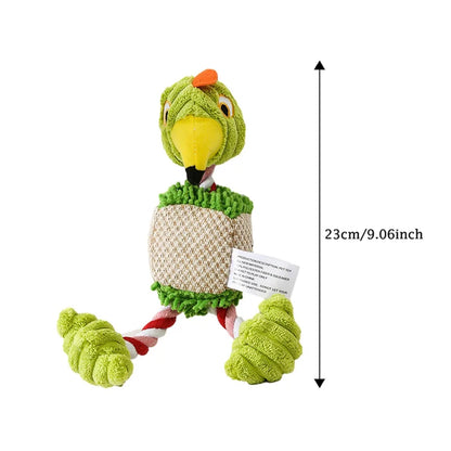 Interactive Plush Dog Toys - Bird Shaped Squeaky Chew Ropes for Small and Large Pets