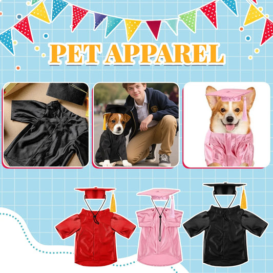 Pet Graduation Costume Set with Adjustable Hat and Tassel for Cats and Dogs