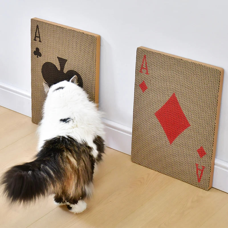 Premium Vertical Cat Scratching Post - Wall-Mounted Corrugated Cardboard Scratch Mat