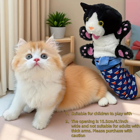 Interactive Cat Wrestling Puppet Toy - Durable Plush Hand Puppet with Sturdy Filling for Safe Play, Featuring Soft and Charming Design