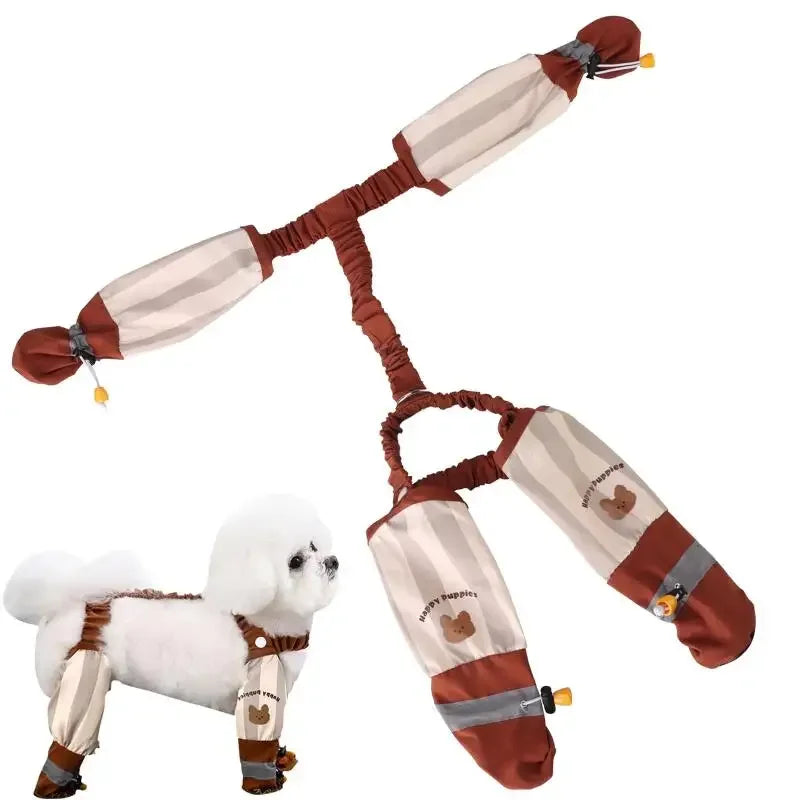 Adjustable Waterproof Dog Leggings for Full Leg Protection - Dust-Proof Strolling Jumpsuit and Shoes