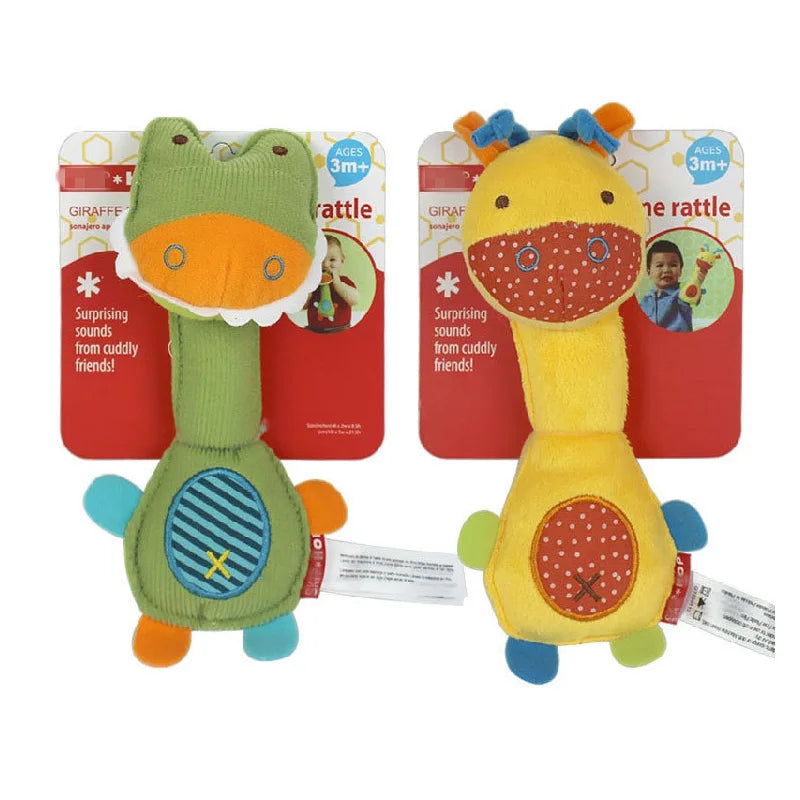 Premium Plush Squeaky Dog Toys for Small Pets - Cartoon Dinosaur, Deer, and Monkey Designs