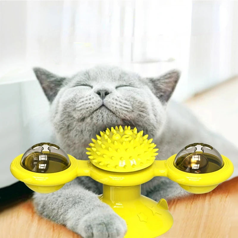 Interactive Windmill Cat Toy - Engaging Puzzle Game with Whirligig Turntable for Kittens and Dental Care Pet Supplies