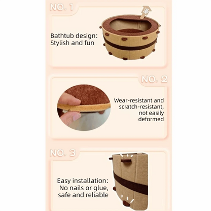 Semi-Enclosed Barrel-Shaped Cat House - Comfortable and Durable Cat Bed Cave for All Seasons