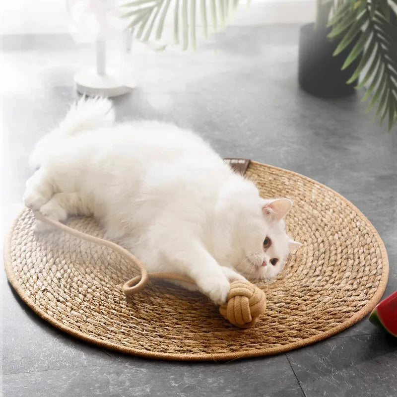 Rattan Cat Scratcher Mat - Nail Sharpening Board for Cats, Furniture Protector and Scratching Post