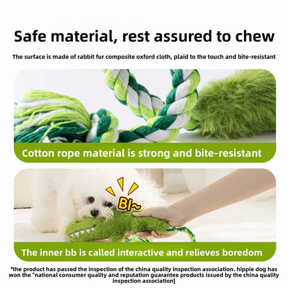 Interactive Plush Squeaky Dog Toys - Durable Tug of War and Bite-Resistant Outdoor Playthings for Pets