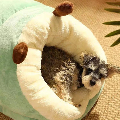 Winter Cozy Small Dog Kennel Bed - Breathable Slippers-Shaped Pet House, Foldable and Washable for Cats and Dogs