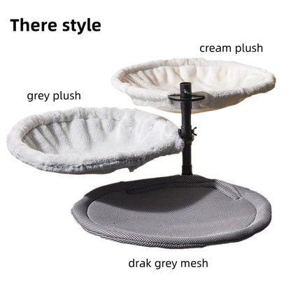 Large Cat Desk Bed with Steel Frame, 15-Inch Perch and Ultra-Soft Fabric, Supports Up to 50 lbs