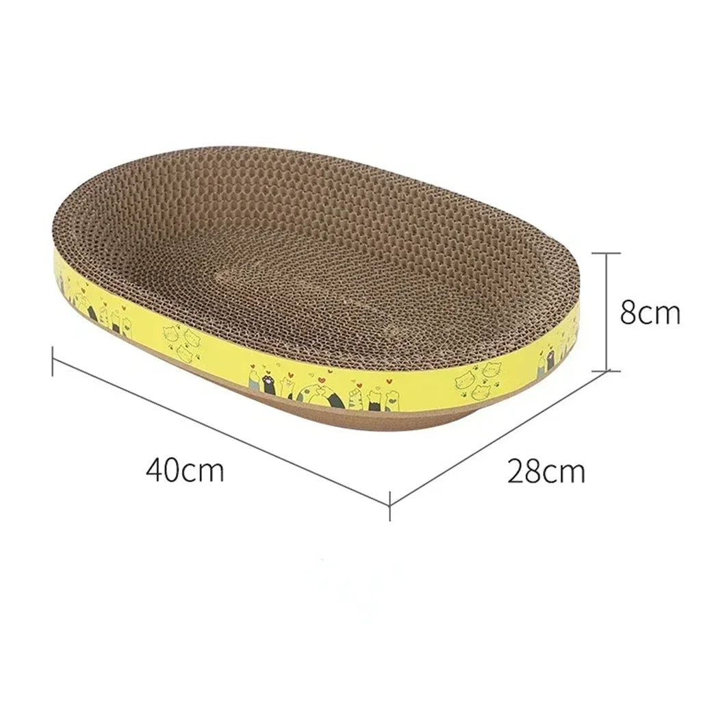 Cat Scratching Board for Furniture Protection - Oval Corrugated Paper Claw Grinding Toy and Cat Nest Accessories