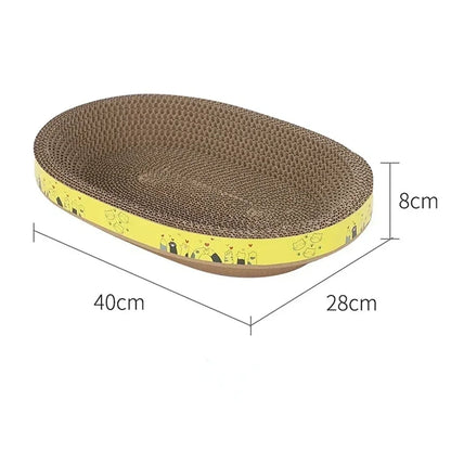 Cat Scratching Board for Furniture Protection - Oval Corrugated Paper Claw Grinding Toy and Cat Nest Accessories