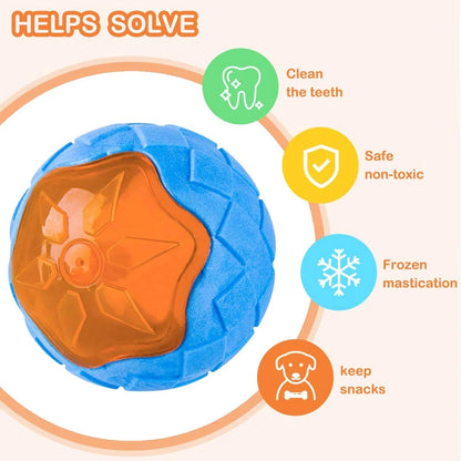 Durable Rubber Dog Chew Toys - Squeaky Interactive Training and Play Toy for Large Dogs with Teeth Cleaning Benefits