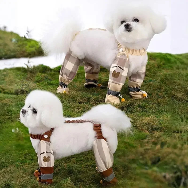 Adjustable Waterproof Dog Leggings for Full Leg Protection - Dust-Proof Strolling Jumpsuit and Shoes