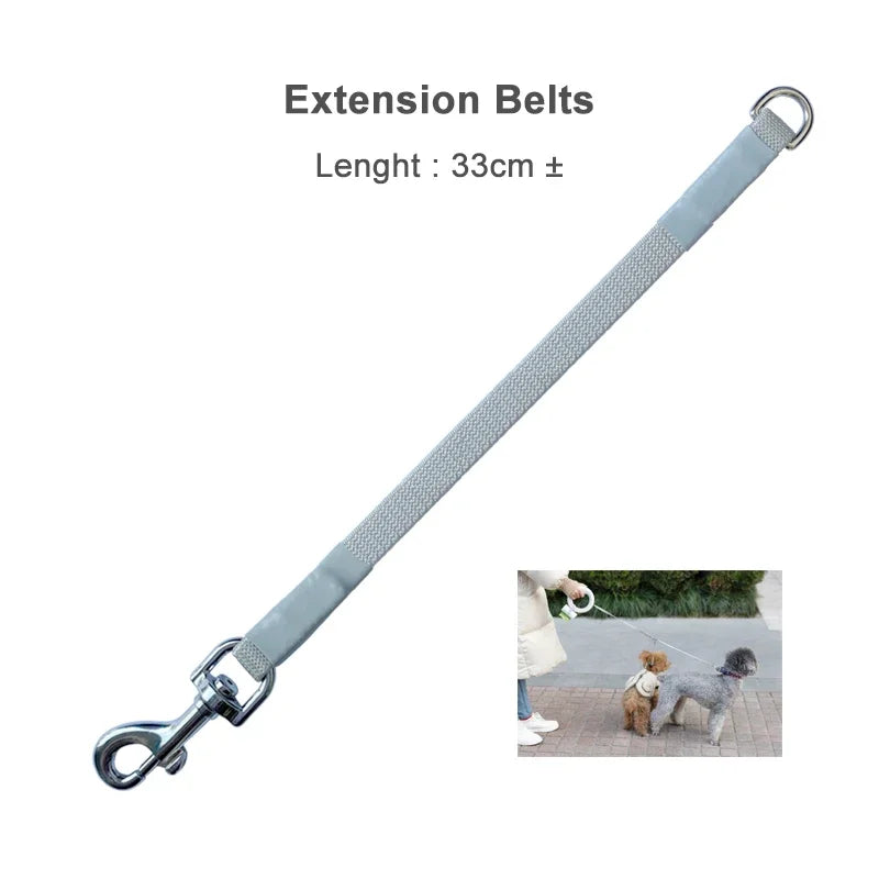 Pet Leash Accessory: Poop Bag Dispenser with Extension Belt for Two Replaceable Bags for Convenient Pet Walking - Moestar